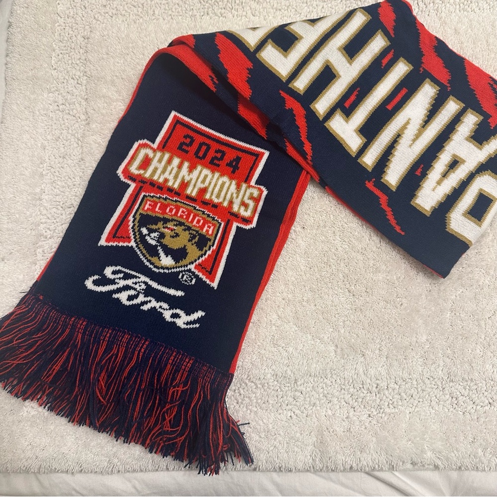 Florida Panthers Hockey NHL Stanley Cup Champions 2024 Knit Scarf